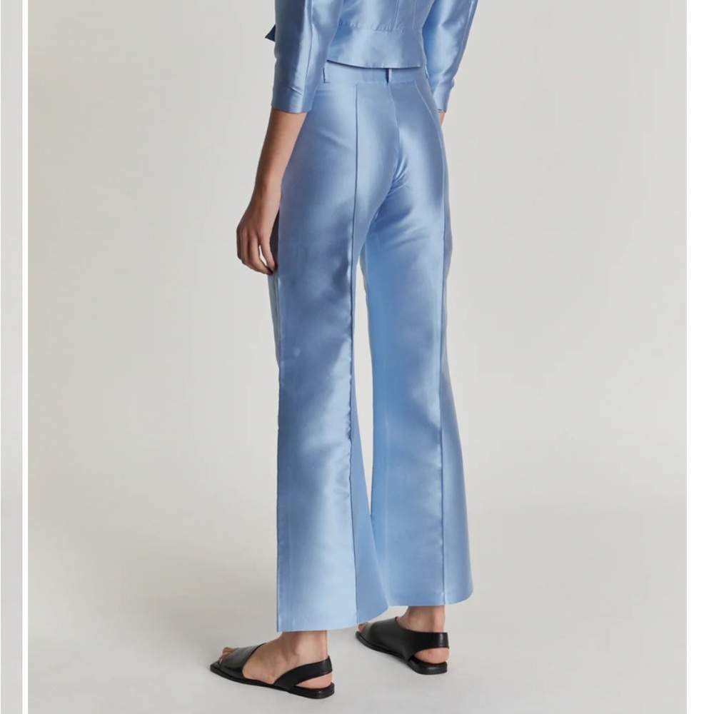 Destree Niagara blue satin straight pants - Picture 3 of 7
